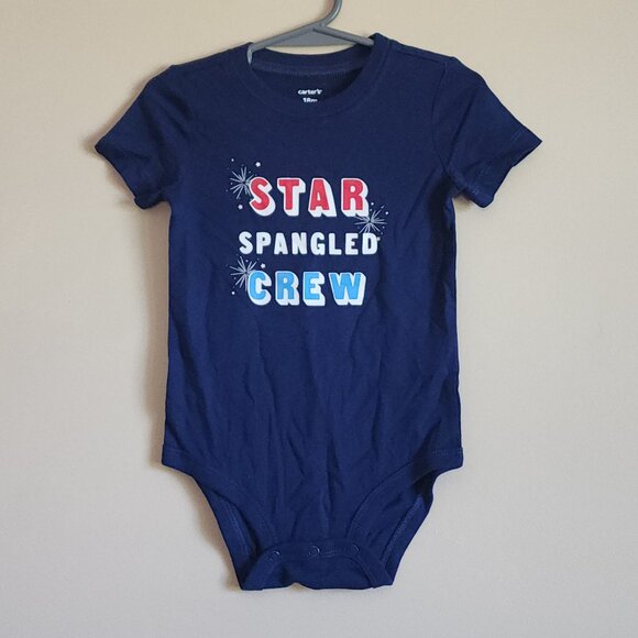 Carters - Unisex "Star Spangled Crew "Patriotic Bodysuit /Onesie Size 18 Months - Picture 2 of 5